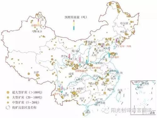 中國金礦分布圖